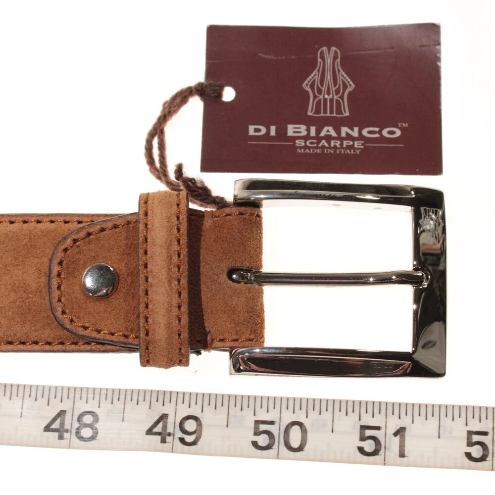 Di Bianco NWT Cut to Size Dress Belt In Solid Brown Suede Leather One Size
